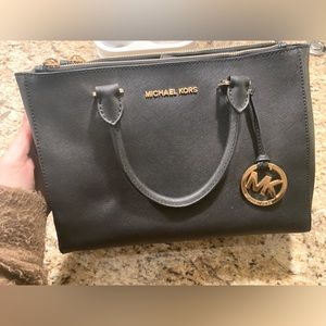 MK Sutton Medium Saffiano Leather Satchel